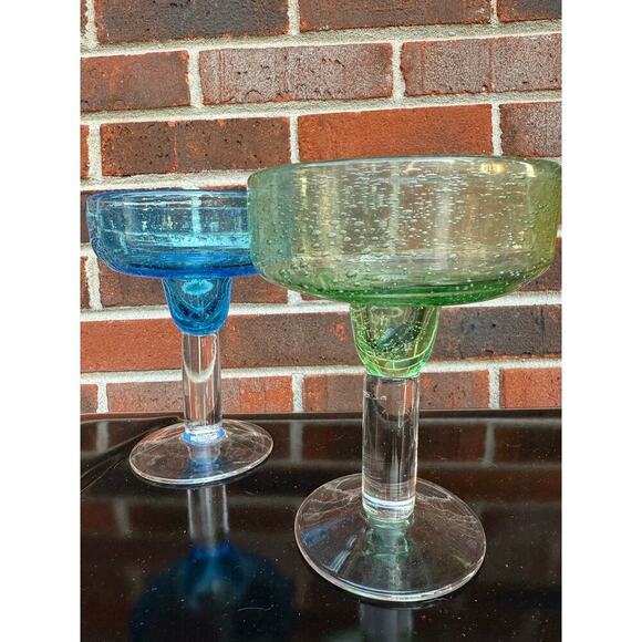 Margarita Bubble Glasses Set of 4 Various Colors - Picture 2 of 4